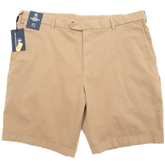 Hart Schaffner Marx Khaki Stretch Classic Flat-Front Chino Shorts Size 42 - Picture 1 of 6